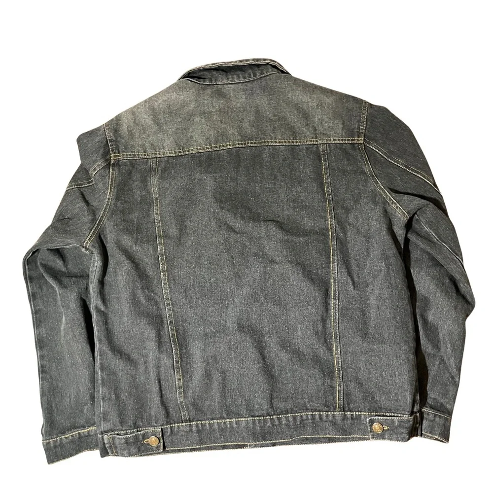 Men's Dark Blue Jean Wash Denim Casual Button Down Jacket - Picture 5 of 7